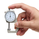 Round Dial Thickness Gauge Range 20mm Accuracy 0.1mm Metal Paper Leather Craft Tool