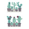 Miico FX82028 Cartoon Wall Sticker Cactus Printing Sticker Glass Door Wall Decoration Stickers DIY Sticker