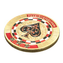 Metal Poker Guard Card Gold Plated With Round Plastic Case Protector Coin Chip