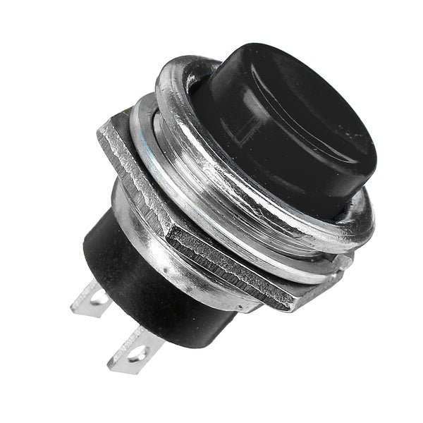 5Pcs 3A 125V Momentary Push Button Switch OFF-ON Horn Black Plastic