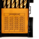 Drillpro 29Pcs 1/16 to 1/2 Inch Titanium Coated HSS Twist Drill Bit Set 118 Degree Point with Plastic Box for Wood Plastic Aluminum Copper