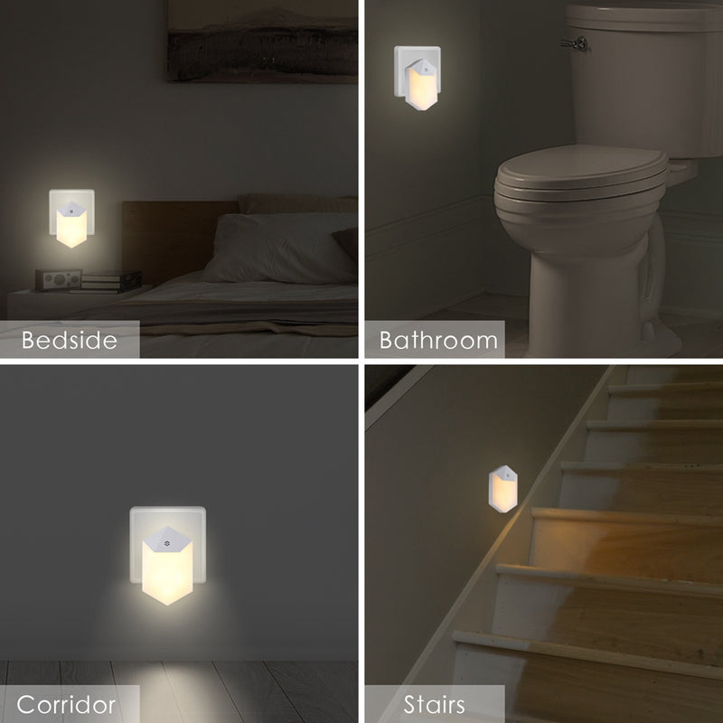 0.5W Light Sensor Plug-in LED Night Wall Lamp For Baby Kid Bedroom Home AC100-240V