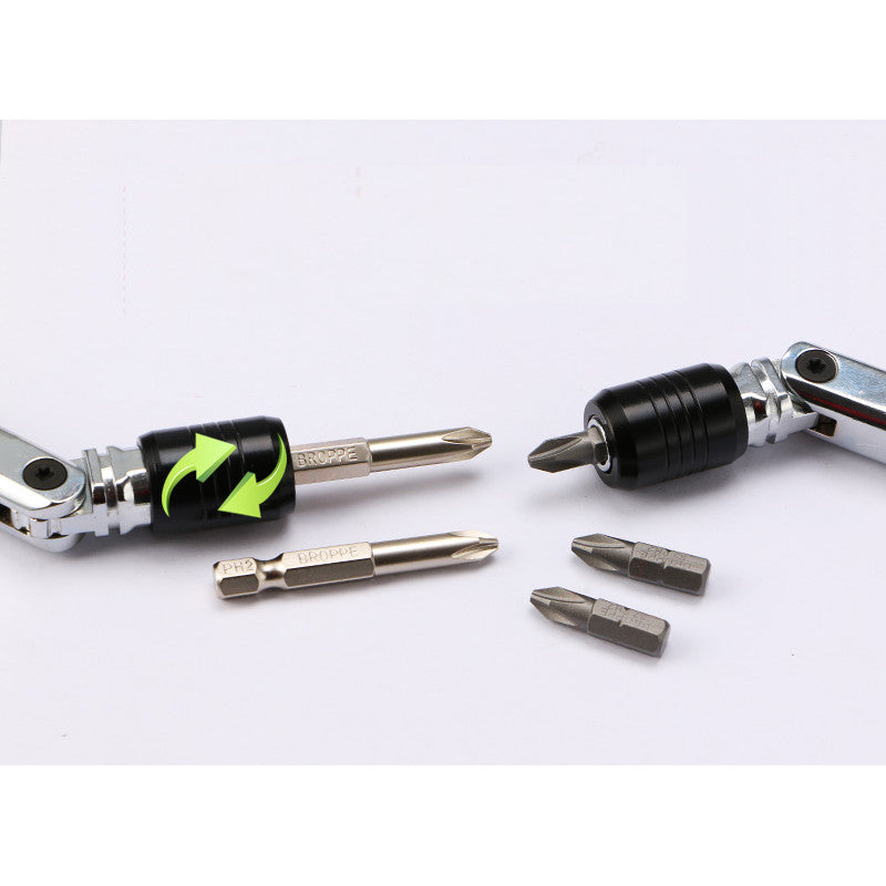 BROPPE Universal Variable Angle Hand Screwdriver Quick Change Screwdriver Set for 6.35mm Screwdriver Bits