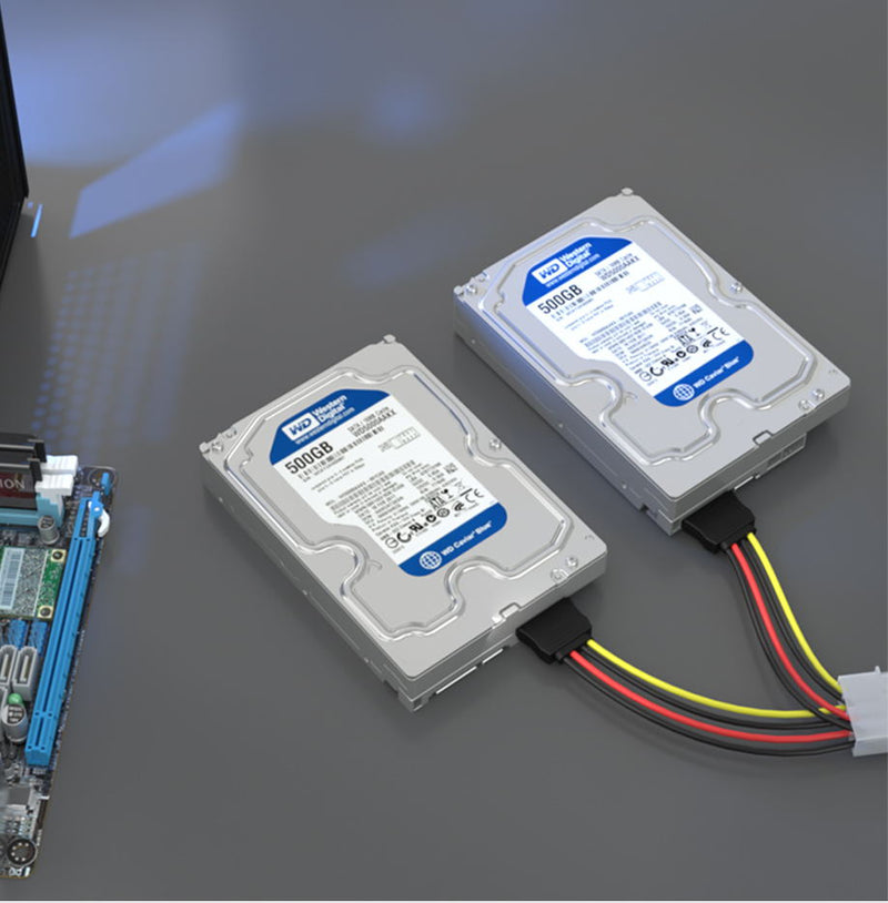 SAMZHE SATA Power Cable SATA 1 for 2 Splitter 4 PIN IDE 0.2m Cable for Hard Disk SSD Computer Connection