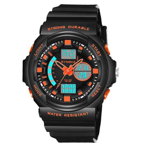 SYNOKE 66866 Multi-Function 50M Waterproof Double Action Watch Sports Digital Watch Men Watch