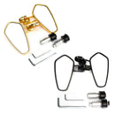 7/8 Inch Universal Aluminum Motorcycle Rear View Mirrors Side Handlebar End Oval