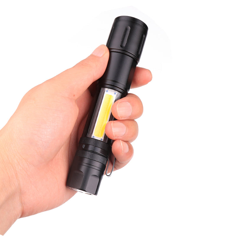 XANES 1245 T6+COB LED 5 Modes USB Rechargeable Telescopic Zoom LED Flashlight