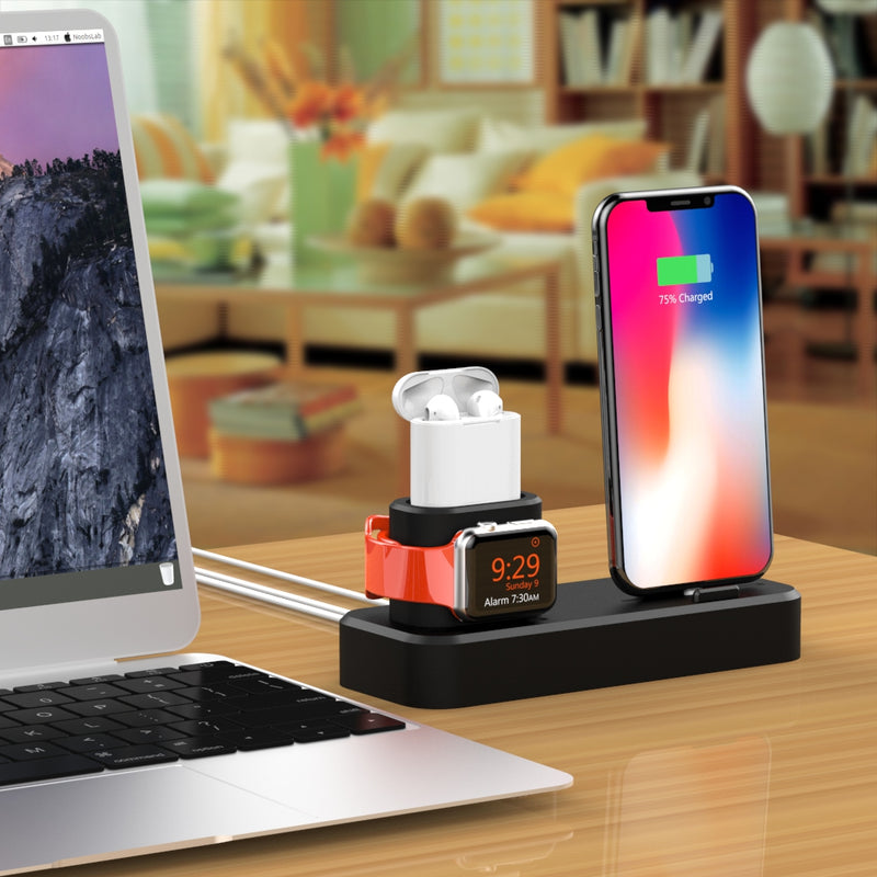 3 In 1 Charging Dock Station Phone Holder For iPhone/Apple Watch/Apple AirPods