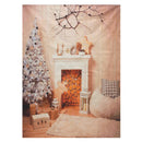 5x7ft Christmas Fireplace Christmas Tree Branch Wood Blanket Photography Backdrop Studio Prop