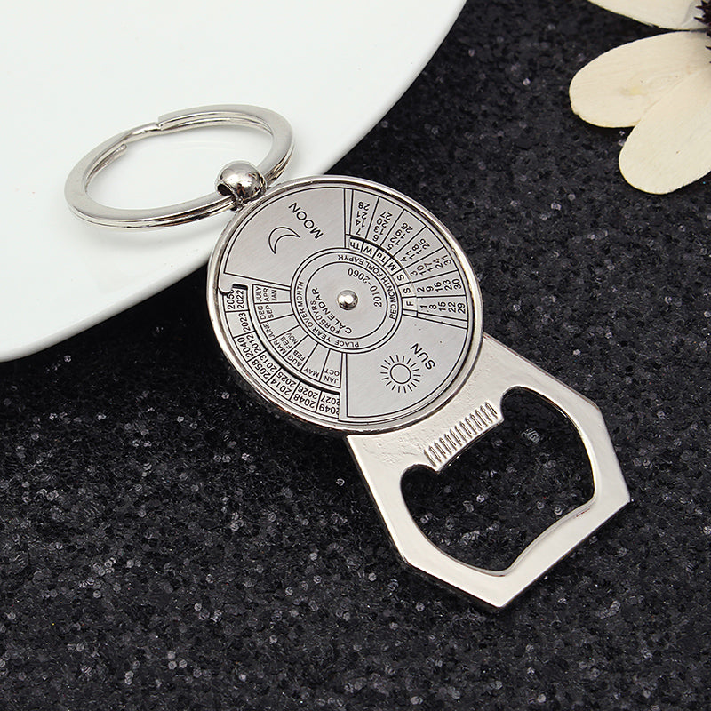 Multifunction Keychain Bottle Opener 2010 to 2060 Calendar Metal Key Chain