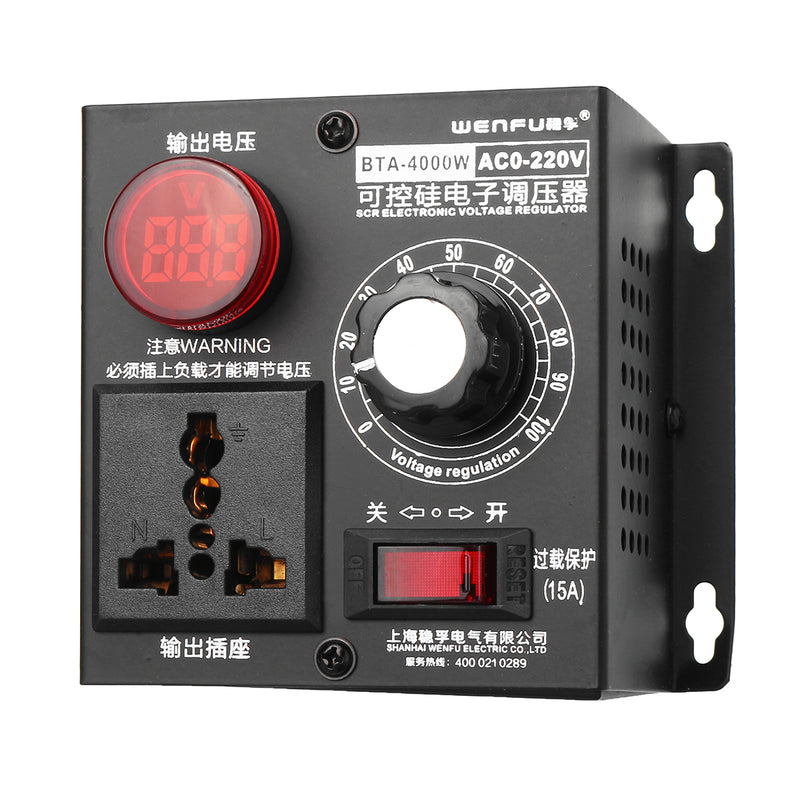 4000W Digital SCR Electronic Regulator Motor Fan Electric Drill Variable Speed Governor Thermostat