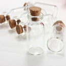 50Pcs Mini Clear Wishing Message Drift Glass Bottles Vials With Cork