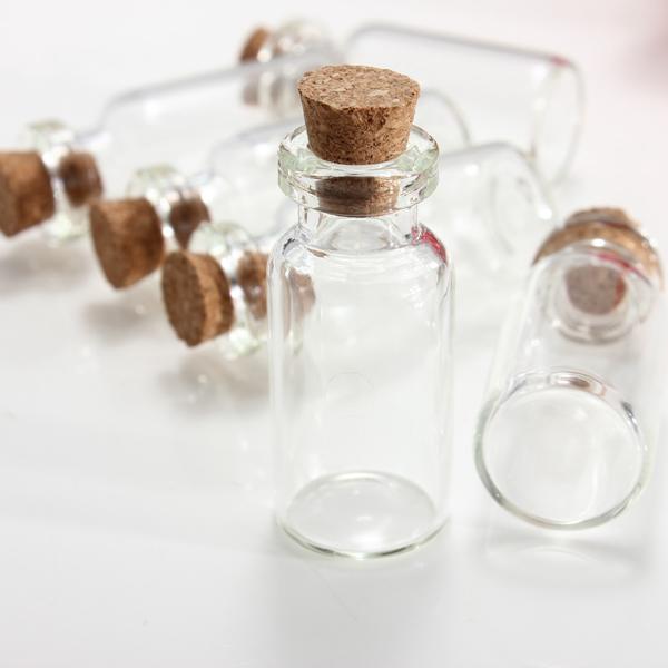 50Pcs Mini Clear Wishing Message Drift Glass Bottles Vials With Cork