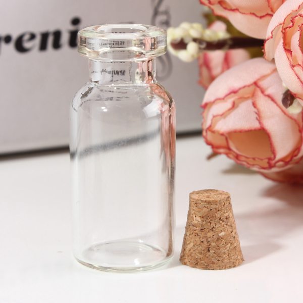 50Pcs Mini Clear Wishing Message Drift Glass Bottles Vials With Cork
