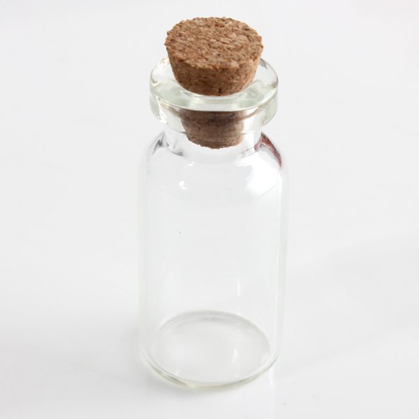 50Pcs Mini Clear Wishing Message Drift Glass Bottles Vials With Cork