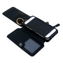 Detachable Wallet Flip Card Case Cover ID Card Money Storage Stand Cover COMPATIBLE FOR IPhone 6/6S iPhone Lovers Gift Black