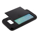 Portable Card Pocket Phone Case Cover Film COMPATIBLE FOR Samsung Galaxy S7 Black