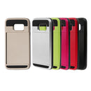 Portable Card Pocket Phone Case Cover Film COMPATIBLE FOR Samsung Galaxy S7 Black