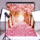 Generic 1.5m*2.2m Sakura Flower Road Studio Prop Photography Background Backdrop