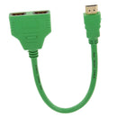 New 1080P HDMI Port Male to 2 Female 1 In 2 Out Splitter Cable Adapter Converter Green