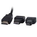 3in 1 HDMI to Mini Micro HDMI V1.4 Adapter Converter 1.5m Cable 1080P Trendy
