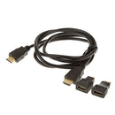 3in 1 HDMI to Mini Micro HDMI V1.4 Adapter Converter 1.5m Cable 1080P Trendy