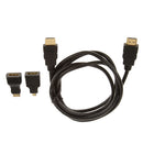 3in 1 HDMI to Mini Micro HDMI V1.4 Adapter Converter 1.5m Cable 1080P Trendy