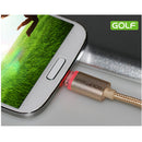 Portable 2.0 Connector USB Data Sync LED Charging Cable Cord Connector For Andriod Samsung Gold