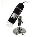 500X 2MP 8 LED USB Digital Microscope Zoom Camera Magnifier + Stand Holder Black