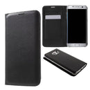 Portable PU Leather Flip Case Cover Protector COMPATIBLE FOR Samsung Galaxy S6 Edge Black