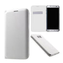 Portable PU Leather Flip Case Cover Protector COMPATIBLE FOR Samsung Galaxy S6 Edge White