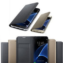 Portable PU Leather Flip Case Cover Protector COMPATIBLE FOR Samsung Galaxy S7 Edge Black