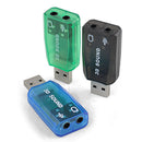 External Virtual USB 3D 5.1 Channel Sound Card Audio Adapter for PC Blue