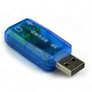 External Virtual USB 3D 5.1 Channel Sound Card Audio Adapter for PC Blue