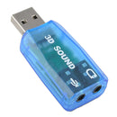 External Virtual USB 3D 5.1 Channel Sound Card Audio Adapter for PC Blue