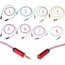 Male to Female Stereo Audio Headphone Extention Cable Cord