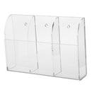 4mm 3Grids Acrylic Druble TV Remote Control Holder Wall Mount Storage Box