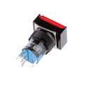 DC 12V Momentary Push Button Self Locking Square Switch with LED Light Red