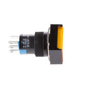 DC 12V Momentary SPDT 5 Pins 16mm Push Button Self lock Square Switch with LED Light Yellow