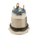 Metal Blue LED Momentary 0N-OFF 12mm Push Button Switch 12V SPST Waterproof