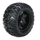 4Pcs Black Wheel Rim and Tire for 1/10 HSP Tamiya Kyosho Off-road RC Car Parts