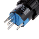 5 Pin 12V 24*19mm LED Light Mini Reset Switch for Contactor Blue