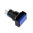 5 Pin 12V 24*19mm LED Light Mini Reset Switch for Contactor Blue