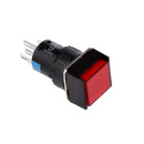 5 Pin 12V 19*19mm LED Light Mini Reset Switch for Contactor Red