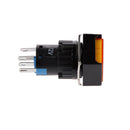 5 Pin 12V 19*19mm LED Light Mini Reset Switch for Contactor Yellow
