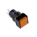 5 Pin 12V 19*19mm LED Light Mini Reset Switch for Contactor Yellow