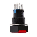 5 Pin 24V 19*19mm LED Light Mini Reset Switch for Contactor Red