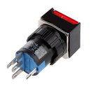 5 Pin 24V 19*19mm LED Light Mini Reset Switch for Contactor Red