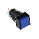 Reset Push Button On Off Engine Switch DC 24V 19x19mm for Relay Blue