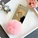 Gold Mobile Phone Case Protective Back Cover with Imitation Gray Wool Ball for iPhone 6 / 6S